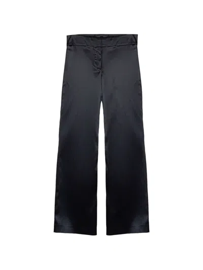 Genny Satin Wide Palazzo Pants In Black