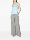 Genny Scoop-neck Satin Top In Blue