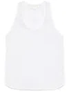 Genny Floral-embroidered Organza Tank Top In White