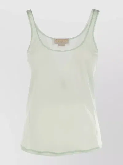 Genny Scoop Neck Stretch Sleeveless Lightweight Top In Green