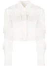Genny Semi-sheer Fringed Shirt In White