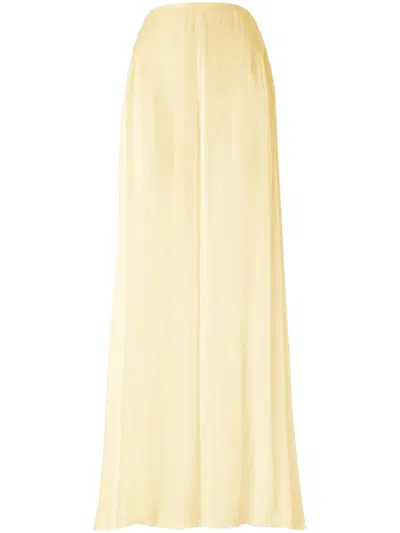 Genny Semi-sheer Palazzo Pants In Yellow