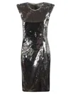 Genny Sequin-coated Sleeveless Dress In Silver