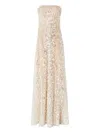 Genny Sequin-embellished Floral Dress In Neutral