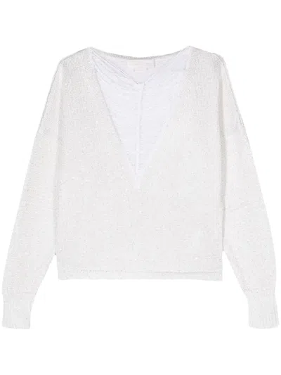 Genny Sequin-embellished Jumper In White