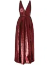 Genny Sequin-embellished Maxi Dress In Red