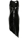 Genny Sequin-embellished Midi Dress In Black