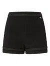 Genny Sequin-embellished Tweed Shorts In Black