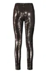 Genny Sequin-embellished Leggings In Brown