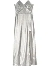 Genny Sequined Strapless Gown In Silver