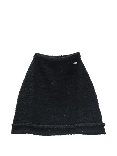 Genny Sequin-embellished Bouclé Mini Skirt In Black