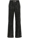 Genny Sequinned Plaid Trousers In Black