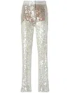 Genny Sequinned Trousers In White