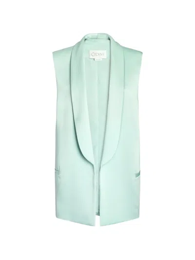 Genny Shawl-collar Waistcoat In Green