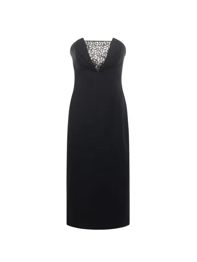 Genny Sheath Dress With Rhinestone Embroidery In Black