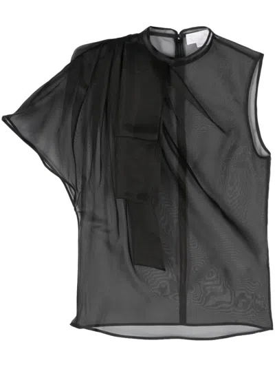 Genny Sheer Blouse In Black