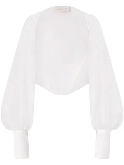 Genny Sheer Chifon Bolero In White