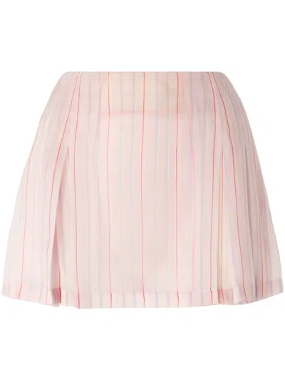Genny Sheer Mini Skirt In Pink