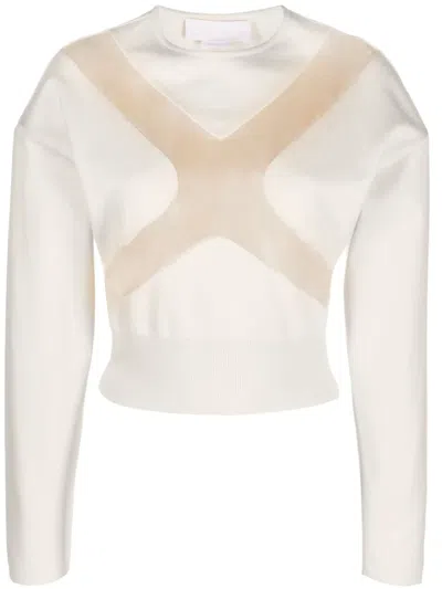 Genny Sheer-panel Detail Jumper In Neutrals