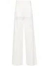 Genny Sheer-stripe Wide-leg Trousers In White