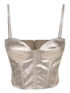 GENNY SHINY SATIN CORSET TOP WITH PINSTRIPE PATTERN