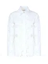 Genny Cotton Shirt With Embroidered Pattern And Sheer Fabric In White