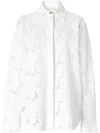 Genny Cotton Shirt With Embroidered Pattern And Sheer Fabric In White