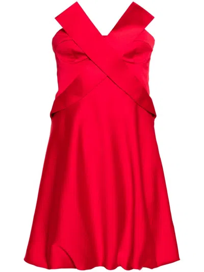 Genny Short Dress With Neckline In Red