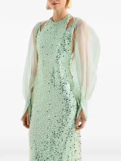 Genny Silk Bolero Jacket In Green