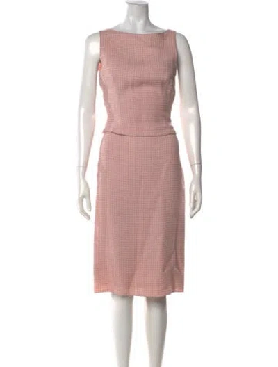 Pre-owned Genny Silk Knee-length Dress In Pink