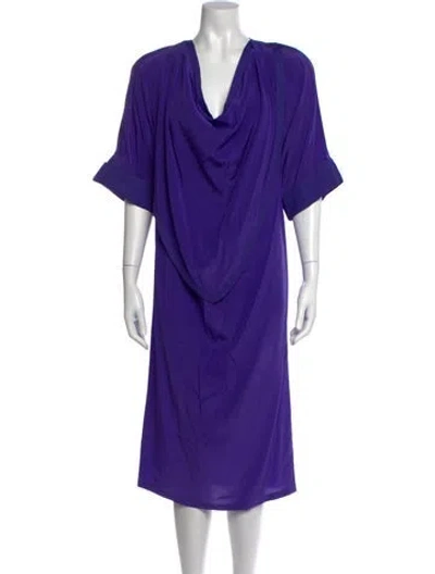 Pre-owned Genny Silk Knee-length Dress In Purple