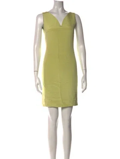 Pre-owned Genny Silk Mini Dress In Green