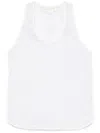Genny Floral-embroidered Organza Tank Top In White
