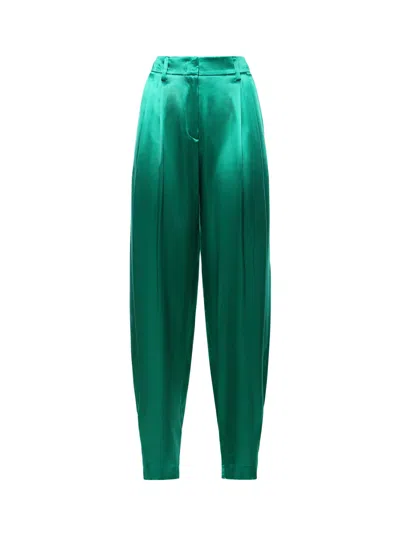 Genny Silk Trousers In Green