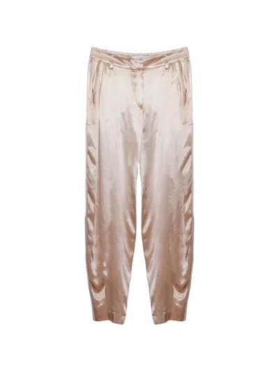 Genny Silk Trousers In Neutral