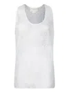 Genny Silk White Top With Delicate Floral Pattern In White