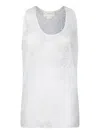 Genny Silk White Top With Delicate Floral Pattern