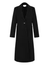 Genny Single-button Twill Coat In Black