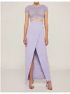 Genny Open-knit Cropped Top In Purple
