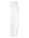Genny Satin Skirt With Orchid Embroidery In White