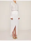 Genny Slit-detail Pencil Skirt In White