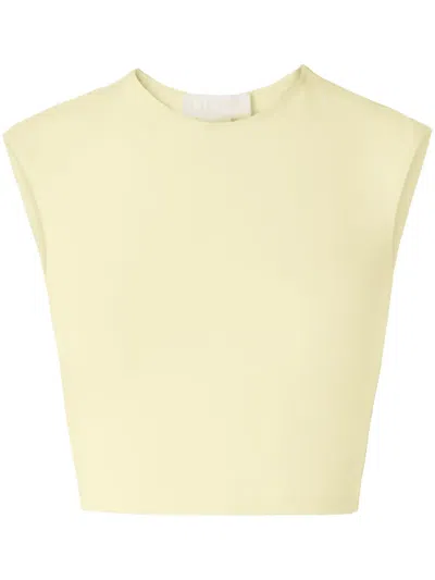 Genny Sleeveless Crop Top In Yellow