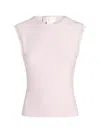 Genny Light Pink Solid Round Neck Top In Pink