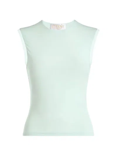 Genny Sleeveless Jersey Top In Green