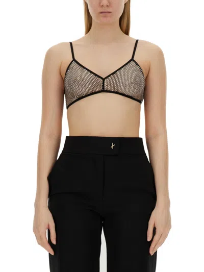 Genny Slim-fit Black Mesh Top