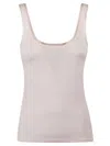 Genny Slim Plain Tank Top In Pink