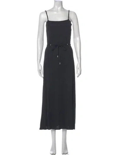 Pre-owned Genny Square Neckline Long Dress In Gray