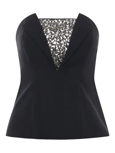 Genny Stone-embellishment Top In Black