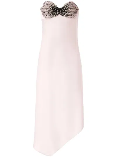 Genny Strapless Midi Dress In Pink