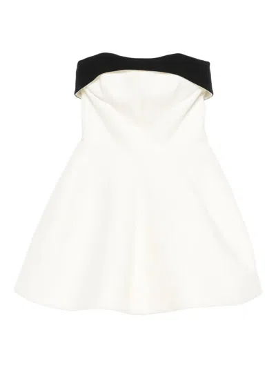 Genny Strapless Panelled Dress In White